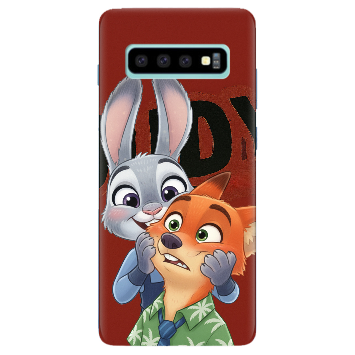 Чехол для Samsung Galaxy S10 Plus прозрачный Зоотрополис Джуди и Ник - фото 1 - Чехлы для телефонов