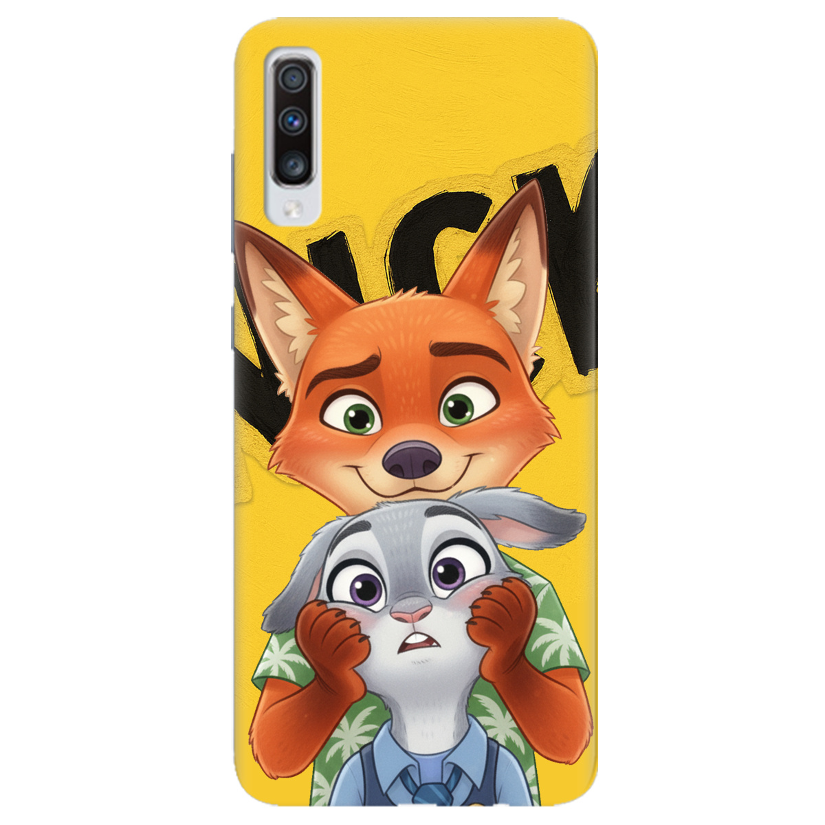 Чехол для Samsung Galaxy A70 прозрачный Зоотрополис Ник и Джуди - фото 1 - Чехлы для телефонов