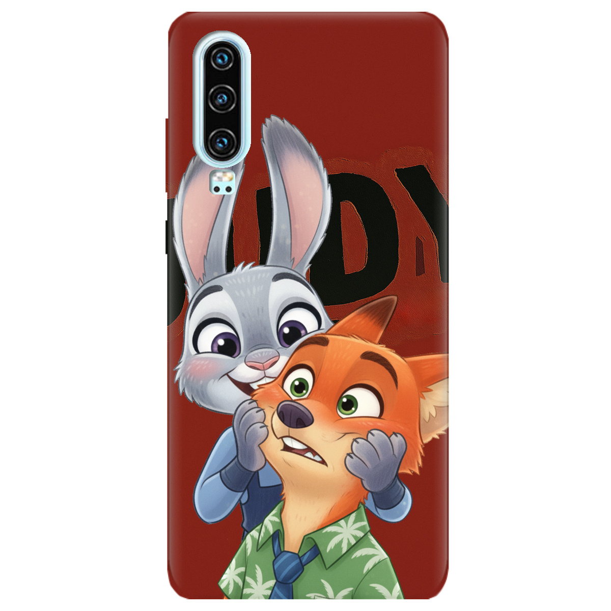 Чехол для Huawei P30 прозрачный Зоотрополис Джуди и Ник - фото 1 - Чехлы для телефонов