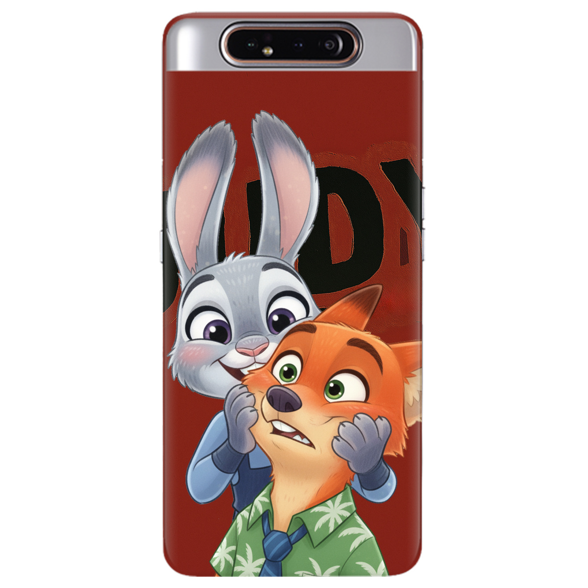 Чехол для Samsung Galaxy A80 прозрачный Зоотрополис Джуди и Ник - фото 1 - Чехлы для телефонов