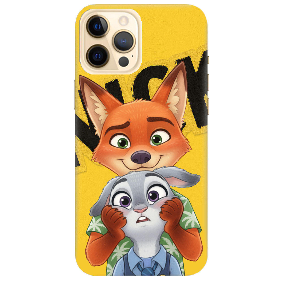Чехол для Apple iPhone 12 Pro Max прозрачный Зоотрополис Ник и Джуди - фото 1 - Чехлы для телефонов