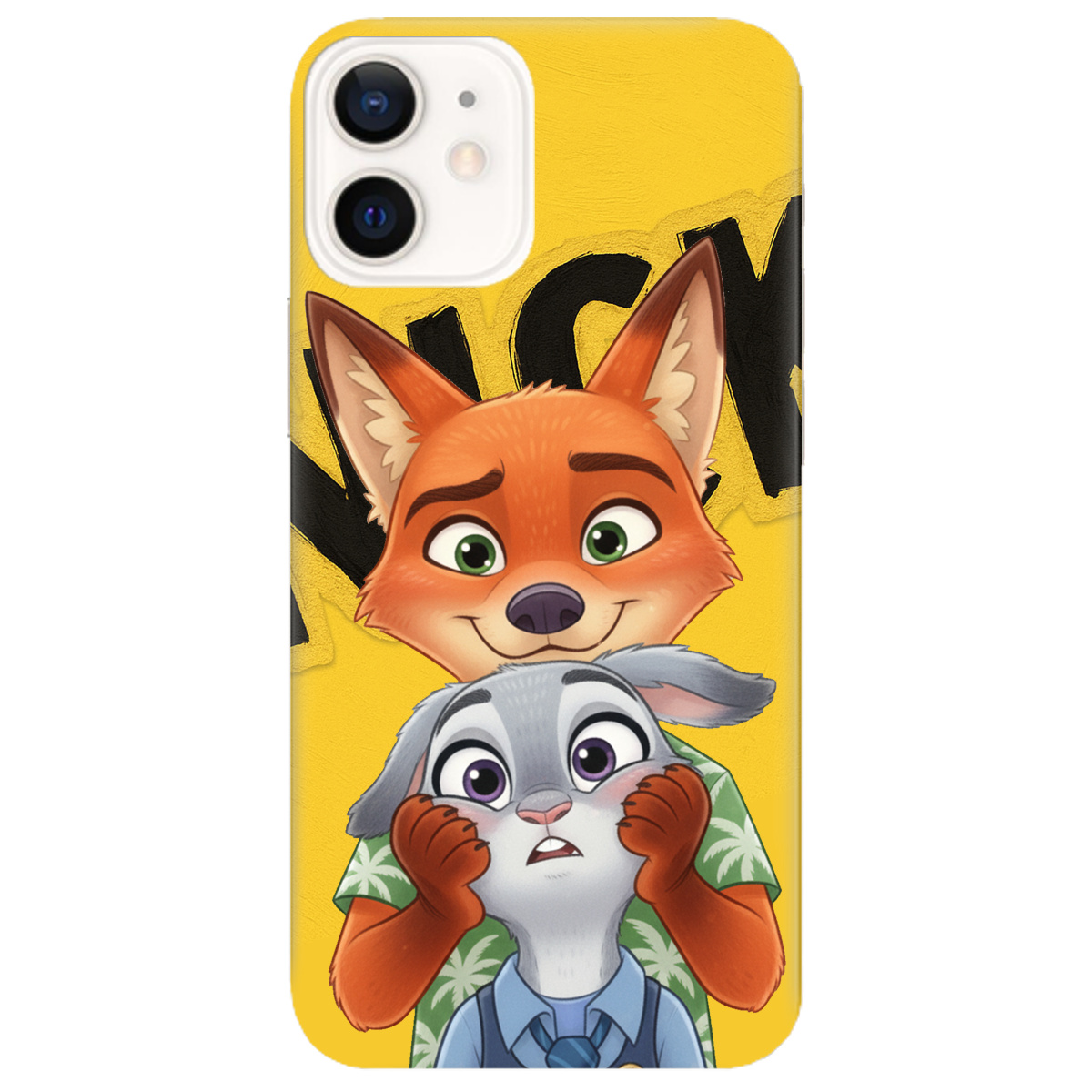 Чохол для Apple iPhone 12 прозорий Зоотрополіс Нік та Джуді - фото 1 - Чохли для телефонів