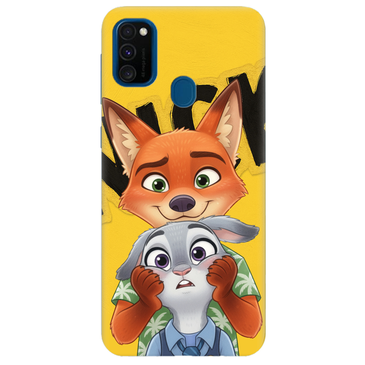Чохол для Samsung Galaxy M21 прозорий Зоотрополіс Нік та Джуді - фото 1 - Чохли для телефонів
