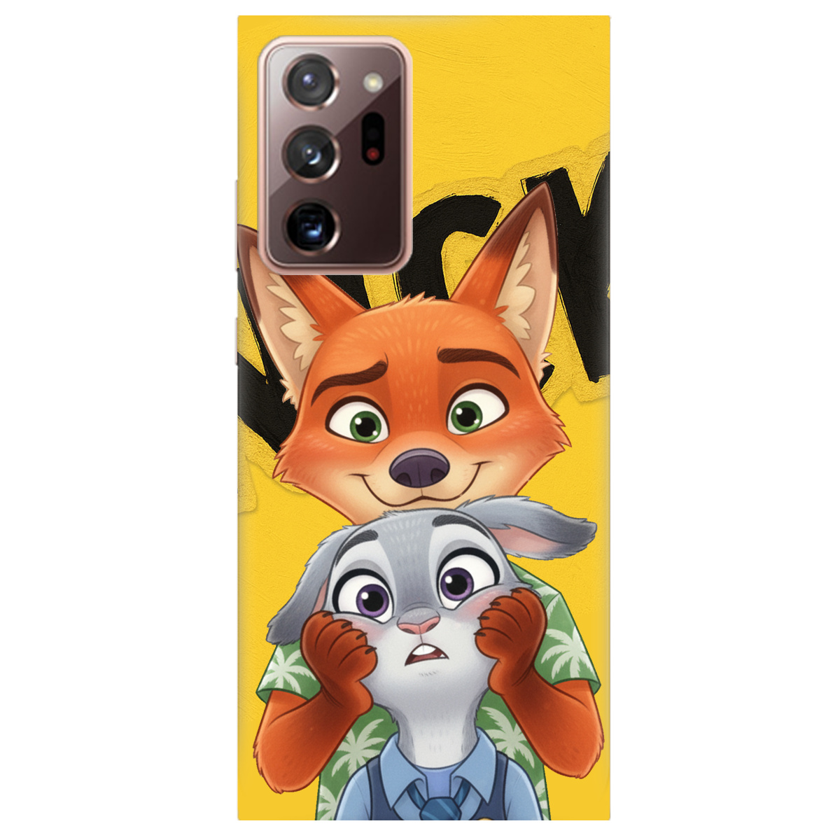 Чехол для Samsung Galaxy Note 20 Ultra прозрачный Зоотрополис Ник и Джуди - фото 1 - Чехлы для телефонов