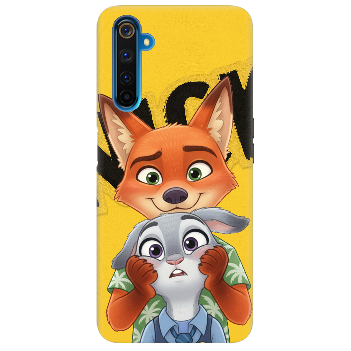 Чехол для Realme 6 Pro прозрачный Зоотрополис Ник и Джуди - фото 1 - Чехлы для телефонов
