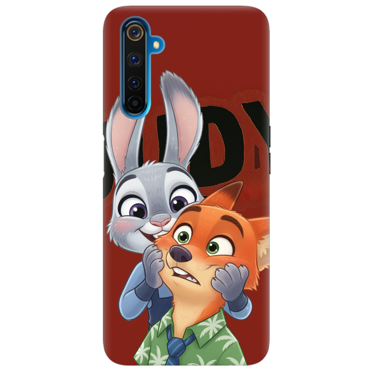 Чехол для Realme 6 Pro прозрачный Зоотрополис Джуди и Ник - фото 1 - Чехлы для телефонов