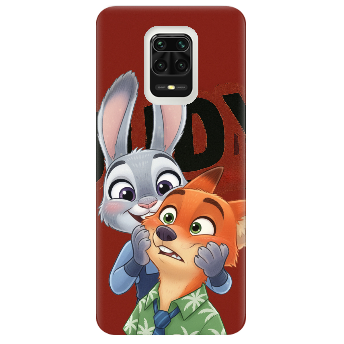 Чехол для Xiaomi Redmi Note 9 Pro прозрачный Зоотрополис Джуди и Ник - фото 1 - Чехлы для телефонов