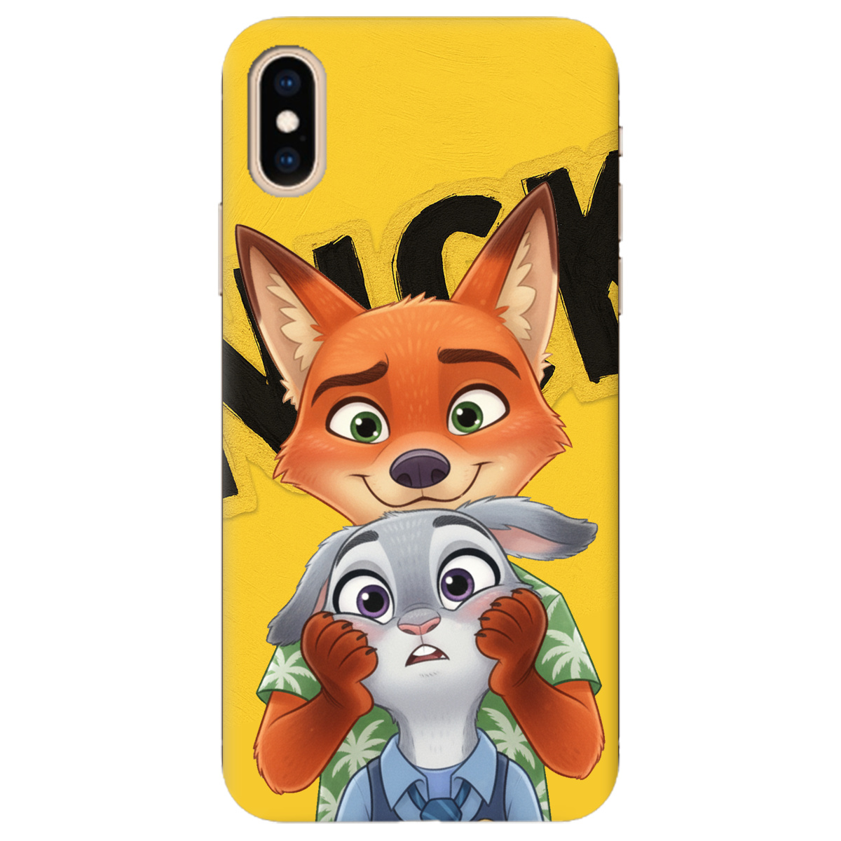 Чехол для Apple iPhone XS Max прозрачный Зоотрополис Ник и Джуди - фото 1 - Чехлы для телефонов