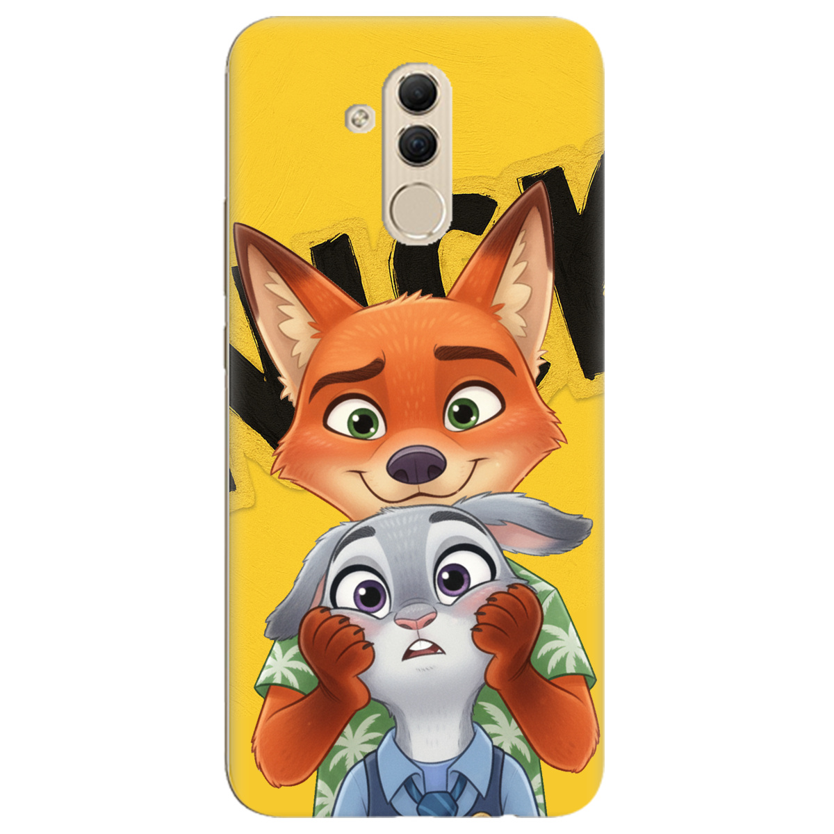 Чехол для Huawei Mate 20 Lite прозрачный Зоотрополис Ник и Джуди - фото 1 - Чехлы для телефонов