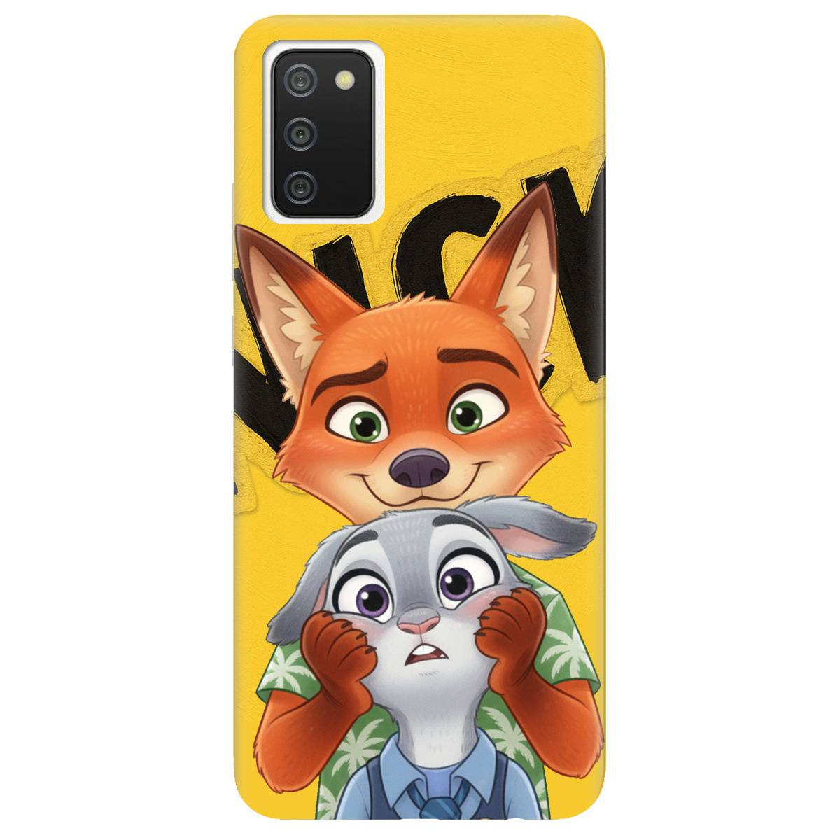 Чехол для Samsung Galaxy A02s прозрачный Зоотрополис Ник и Джуди - фото 1 - Чехлы для телефонов