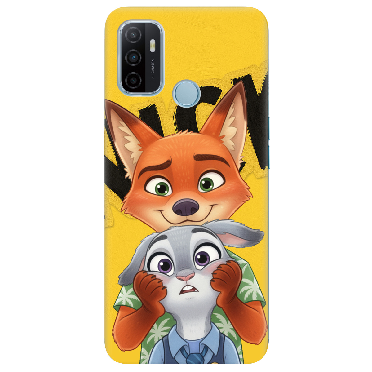Чехол для Oppo A53/ A32/ A33 прозрачный Зоотрополис Ник и Джуди - фото 1 - Чехлы для телефонов