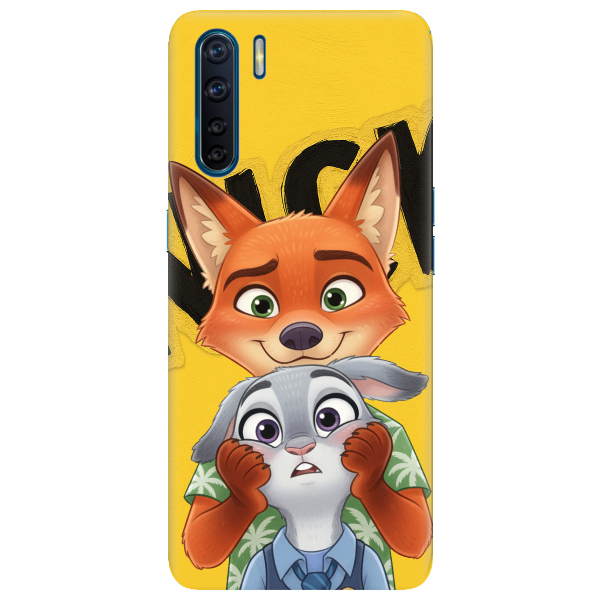 Чехол для Oppo A91 прозрачный Зоотрополис Ник и Джуди - фото 1 - Чехлы для телефонов