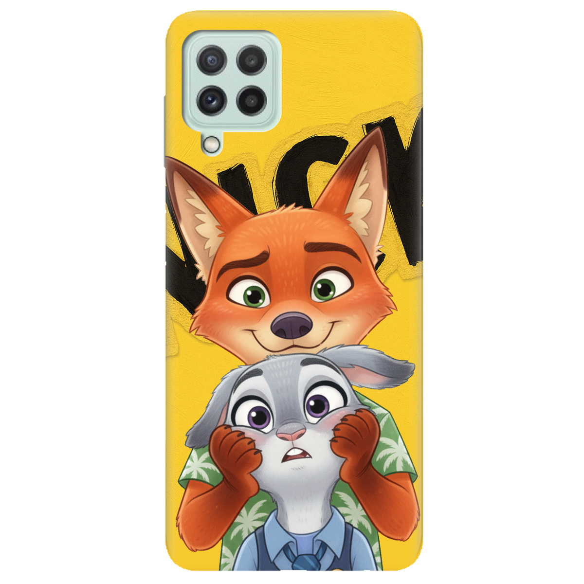 Чехол для Samsung Galaxy A22 4G прозрачный Зоотрополис Ник и Джуди - фото 1 - Чехлы для телефонов