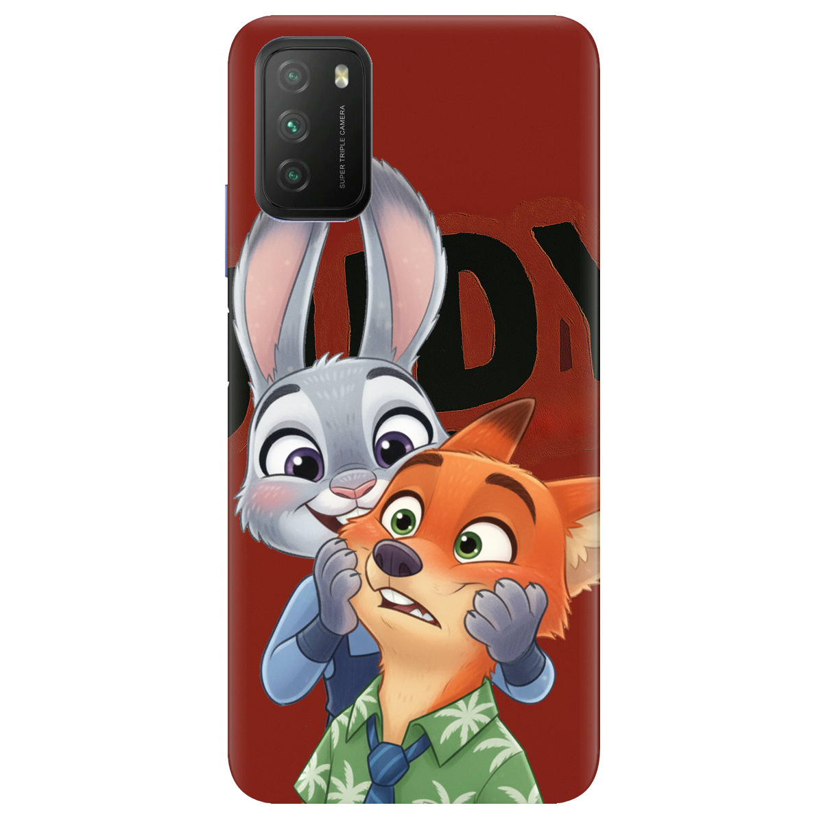 Чохол для Xiaomi Poco M3 прозорий Зоотрополіс Джуді та Нік - фото 1 - Чохли для телефонів