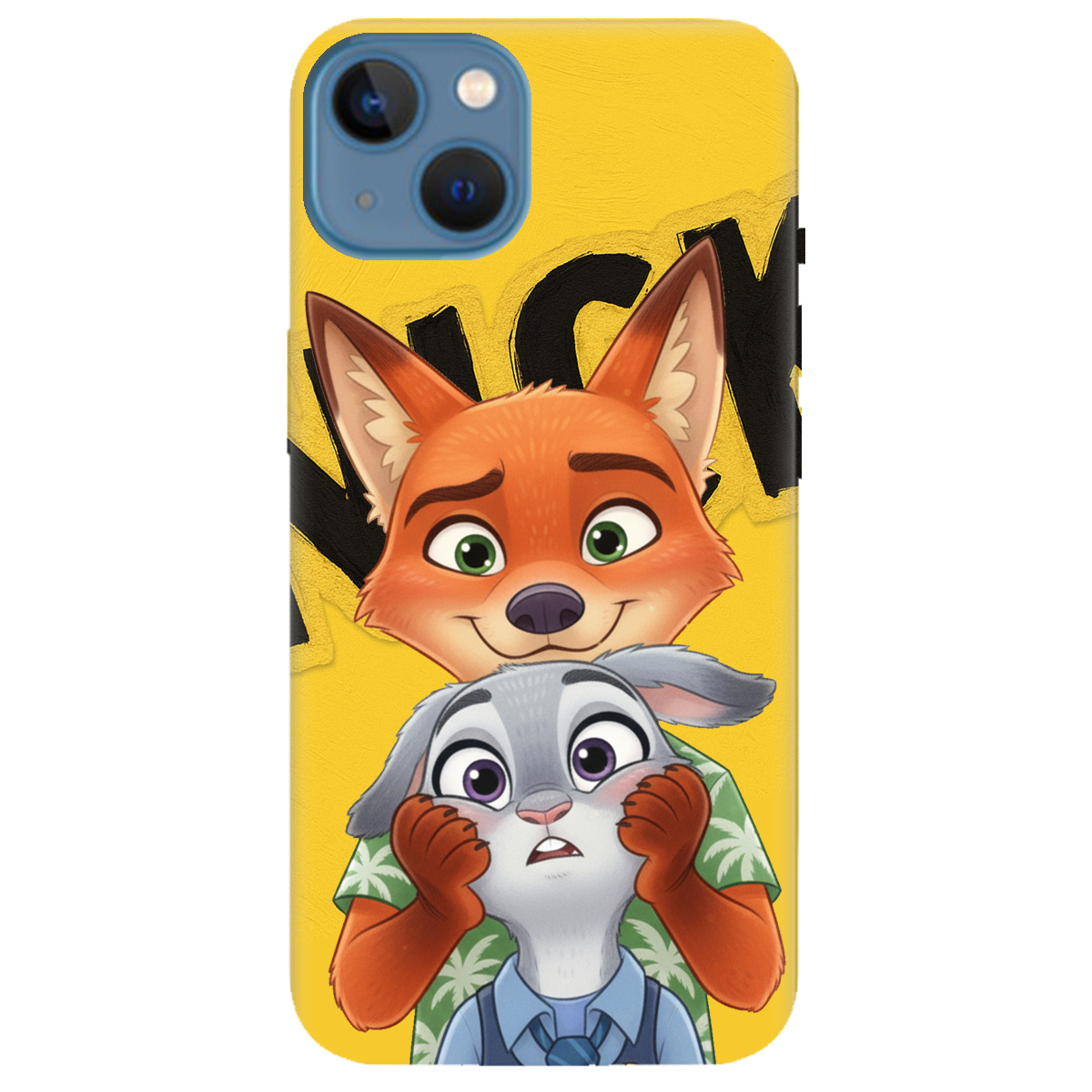 Чехол для Apple iPhone 13 прозрачный Зоотрополис Ник и Джуди - фото 1 - Чехлы для телефонов