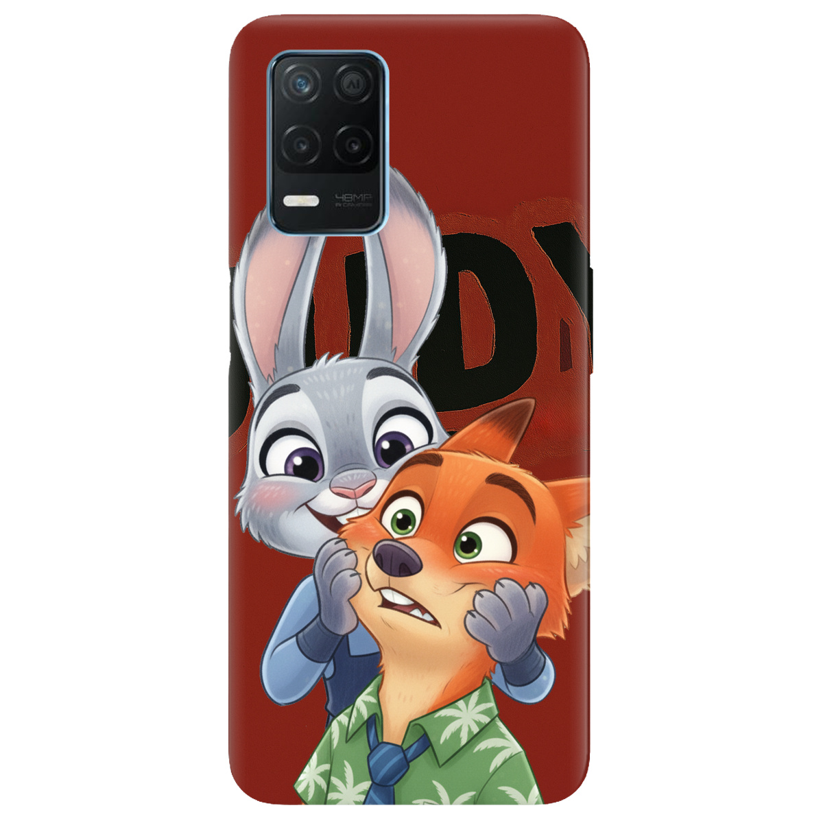 Чехол для Realme 8 4G прозрачный Зоотрополис Джуди и Ник - фото 1 - Чехлы для телефонов