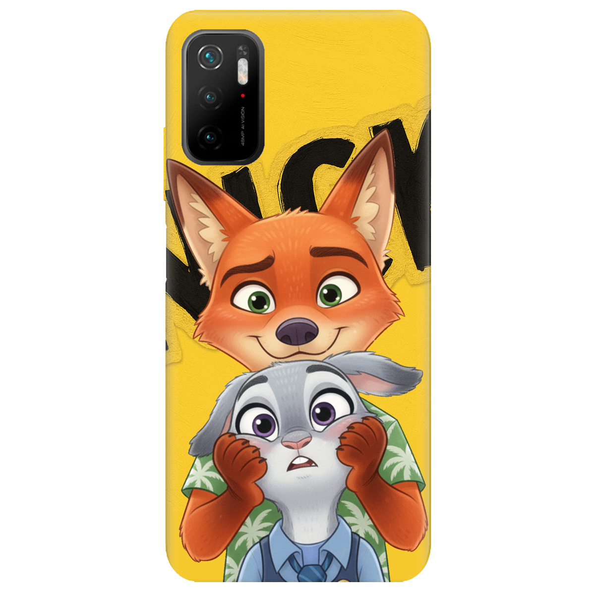 Чехол для Xiaomi Poco M3 Pro прозрачный Зоотрополис Ник и Джуди - фото 1 - Чехлы для телефонов