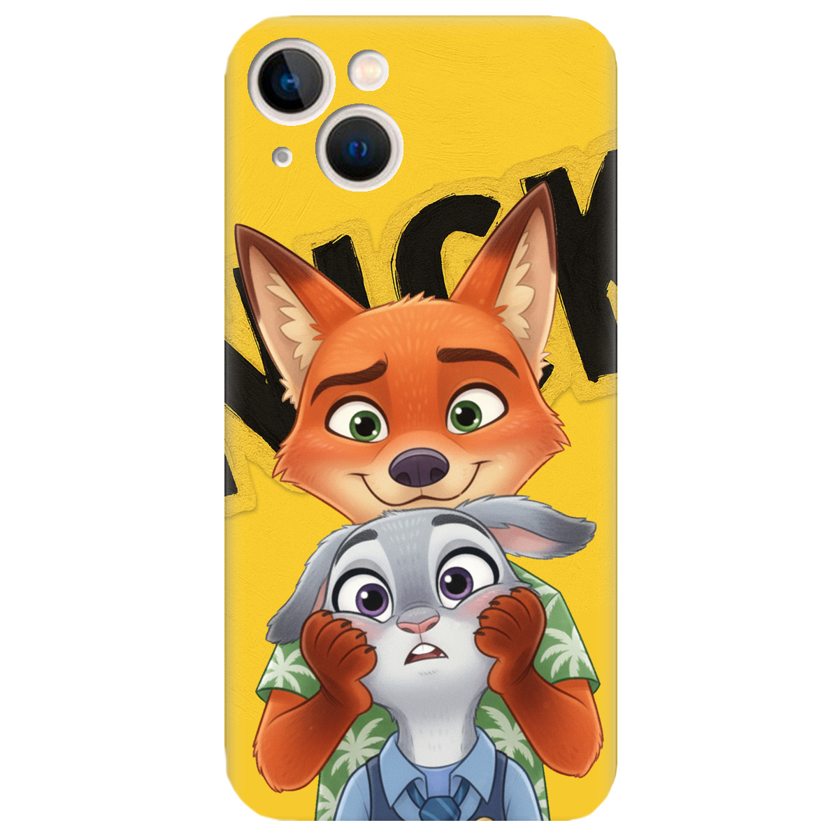 Чехол для Apple iPhone 13 Mini прозрачный Зоотрополис Ник и Джуди - фото 1 - Чехлы для телефонов