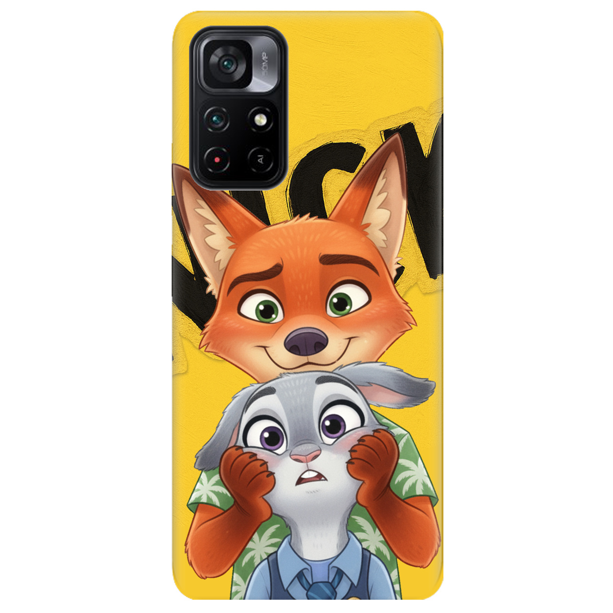 Чохол для Xiaomi Poco M4 Pro 5G прозорий Зоотрополіс Нік та Джуді - фото 1 - Чохли для телефонів