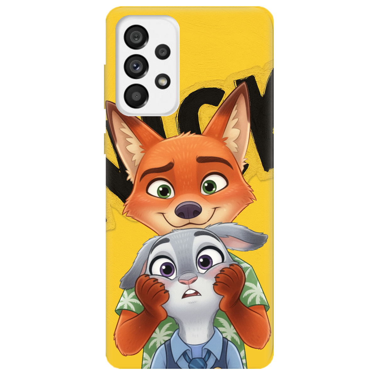 Чехол для Samsung Galaxy A73 прозрачный Зоотрополис Ник и Джуди - фото 1 - Чехлы для телефонов