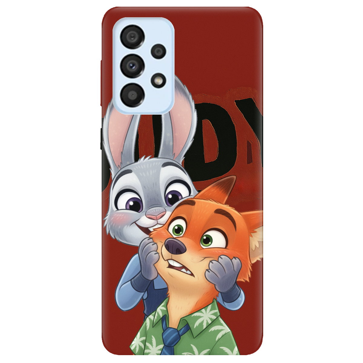 Чехол для Samsung Galaxy A33 прозрачный Зоотрополис Джуди и Ник - фото 1 - Чехлы для телефонов