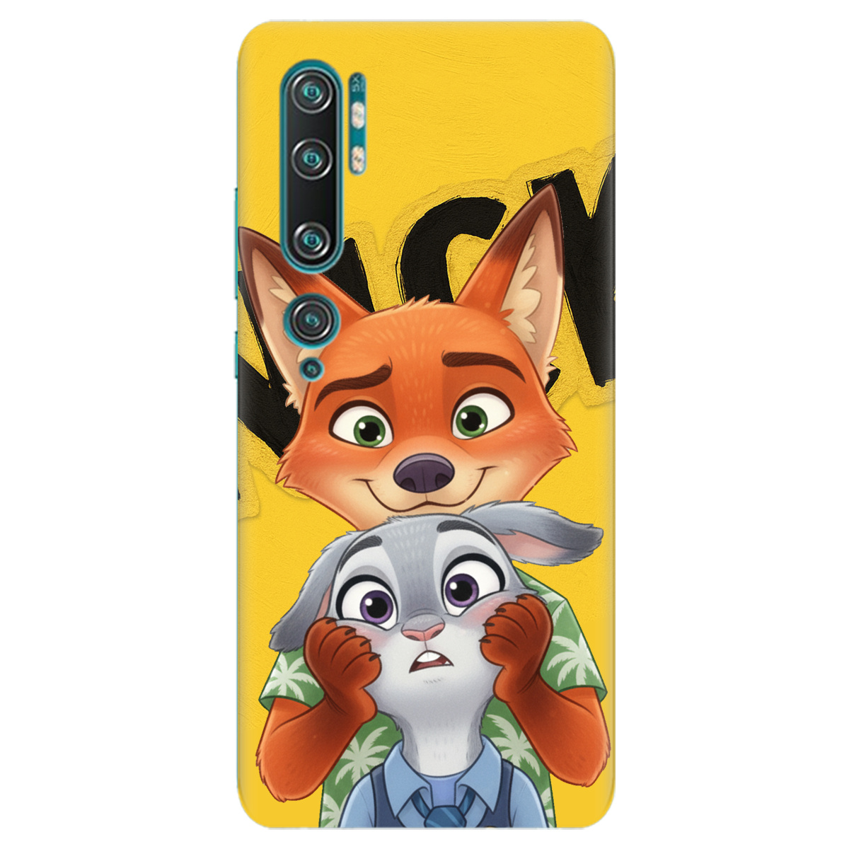 Чехол для Xiaomi Mi Note 10 Pro прозрачный Зоотрополис Ник и Джуди - фото 1 - Чехлы для телефонов