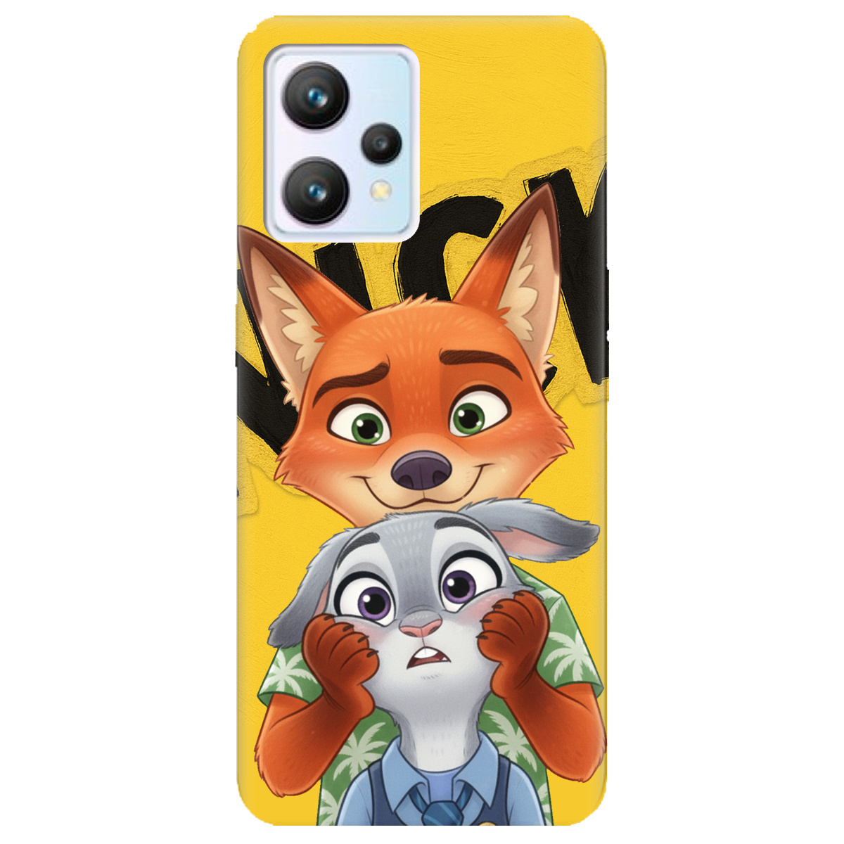 Чехол для Realme 9 прозрачный Зоотрополис Ник и Джуди - фото 1 - Чехлы для телефонов