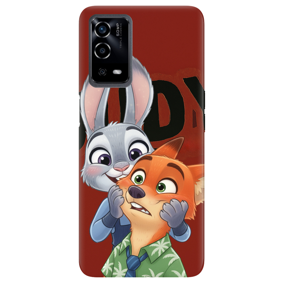 Чехол для Oppo A55 прозрачный Зоотрополис Джуди и Ник - фото 1 - Чехлы для телефонов