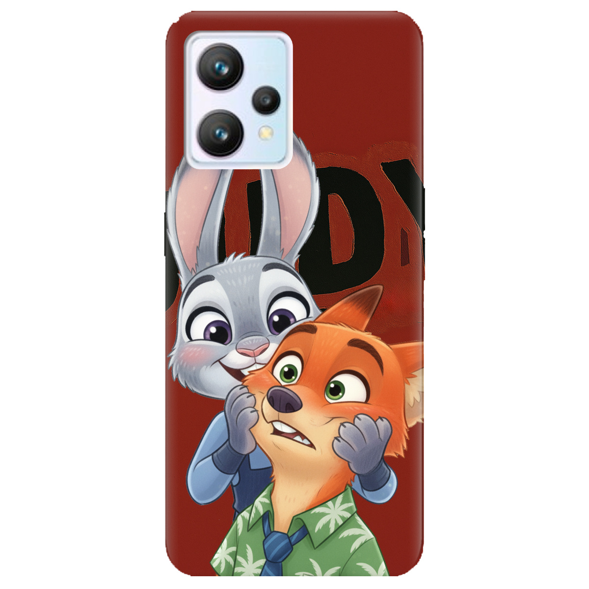 Чехол для Realme 9 прозрачный Зоотрополис Джуди и Ник - фото 1 - Чехлы для телефонов