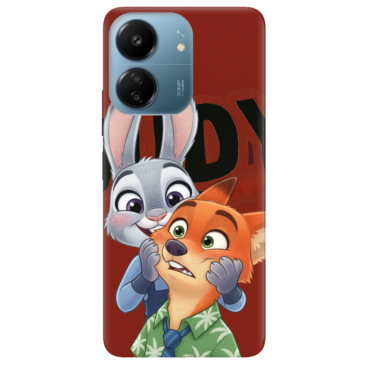 Чехол для Xiaomi Redmi 13C прозрачный Зоотрополис Джуди и Ник - фото 1 - Чехлы для телефонов