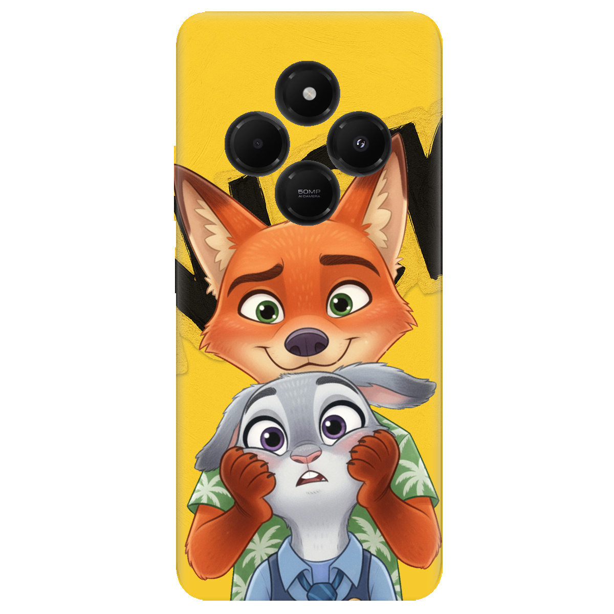 Чехол для Xiaomi Poco C75 прозрачный Зоотрополис Ник и Джуди - фото 1 - Чехлы для телефонов