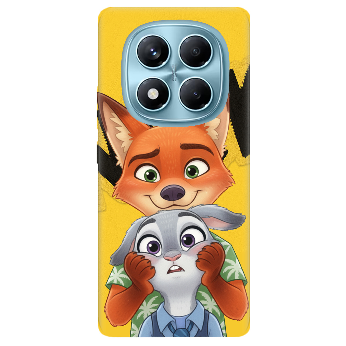 Чехол для Xiaomi Redmi Note 14 Pro 4G прозрачный Зоотрополис Ник и Джуди - фото 1 - Чехлы для телефонов