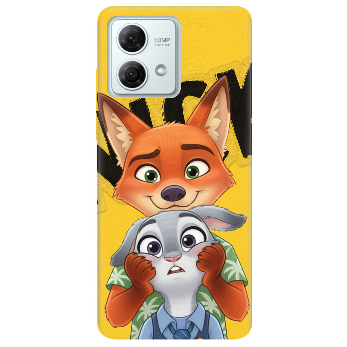 Чехол для Motorola G84 прозрачный Зоотрополис Ник и Джуди - фото 1 - Чехлы для телефонов