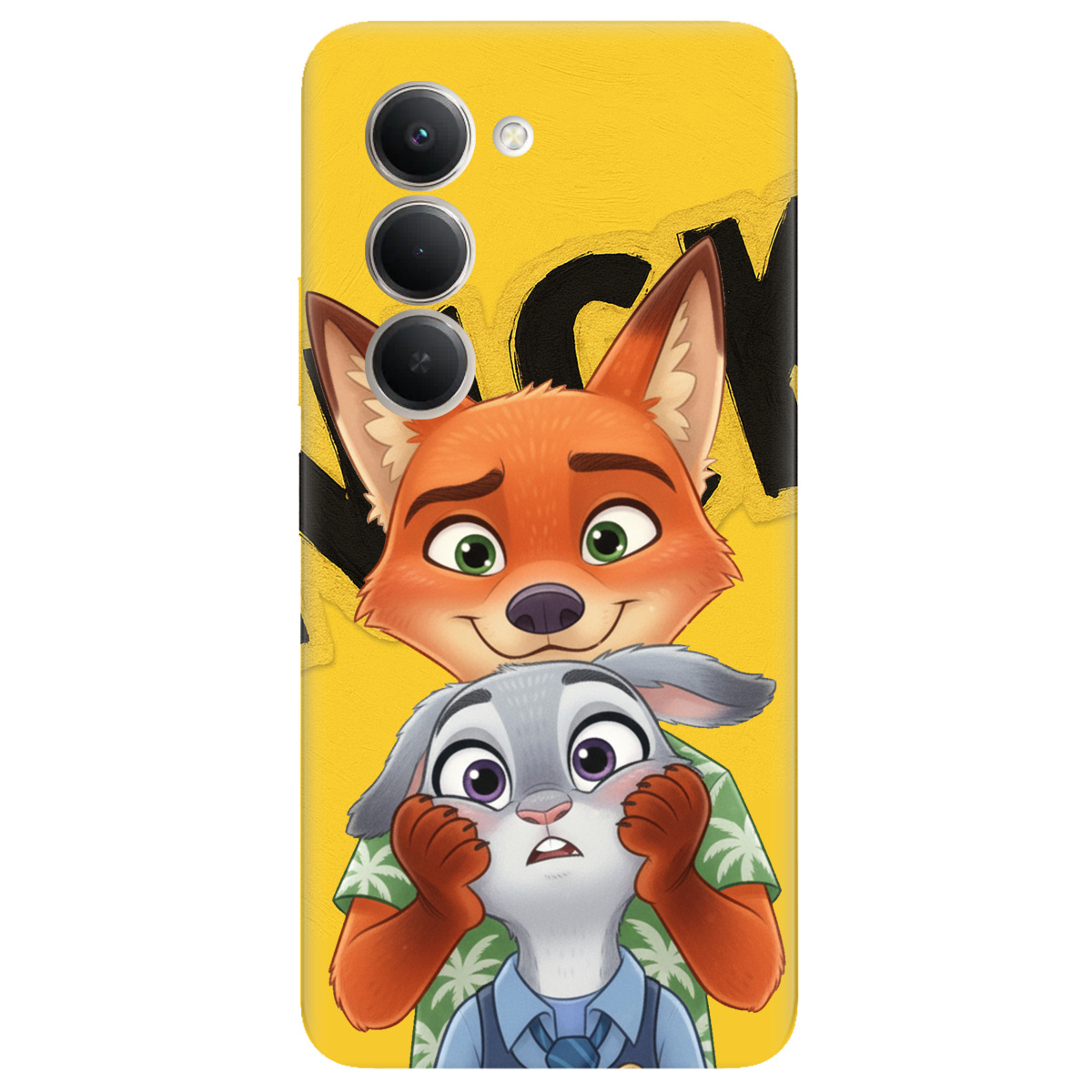Чехол для Xiaomi Redmi 15 прозрачный Зоотрополис Ник и Джуди - фото 1 - Чехлы для телефонов