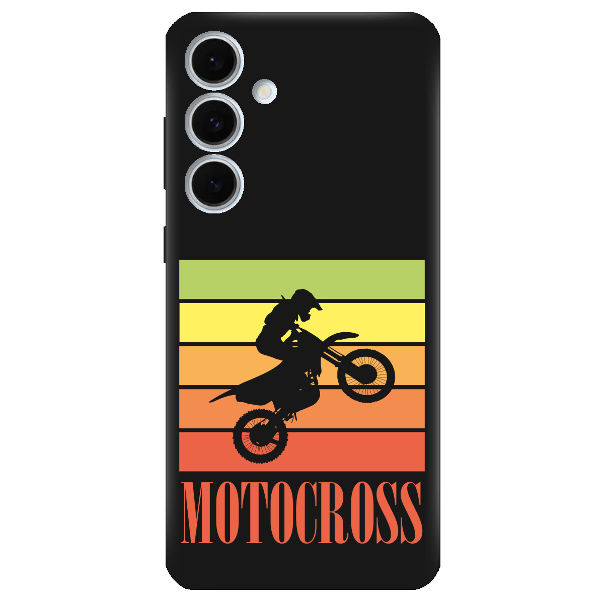 Чехол для Samsung Galaxy S24 FE черный матовый soft touch Motocross - фото 1 - Чехлы для телефонов