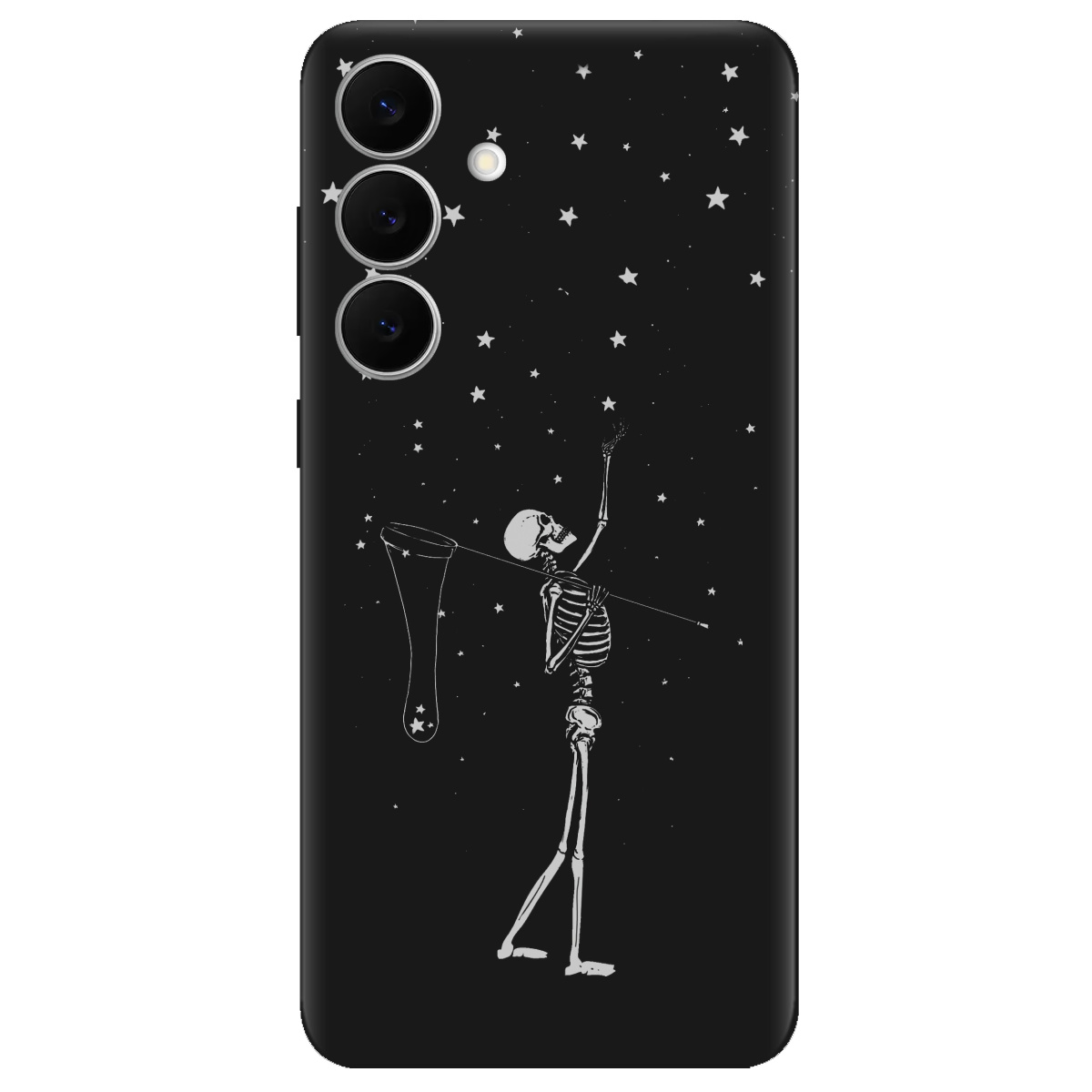 Чехол для Samsung Galaxy S25 FE черный матовый soft touch Stars night - фото 1 - Чехлы для телефонов