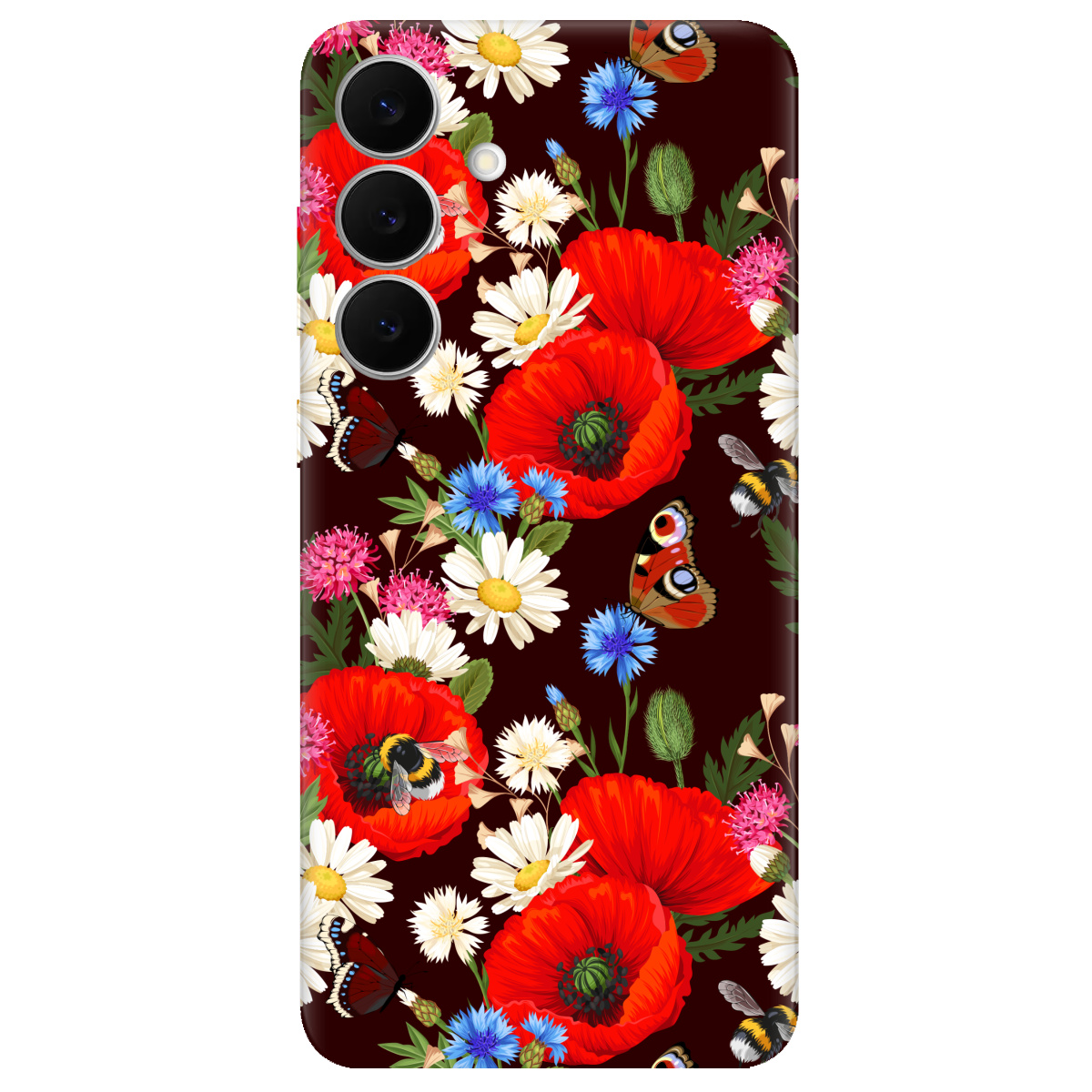 Чехол для Samsung Galaxy S25 FE прозрачный Лугові квіти - фото 1 - Чехлы для телефонов