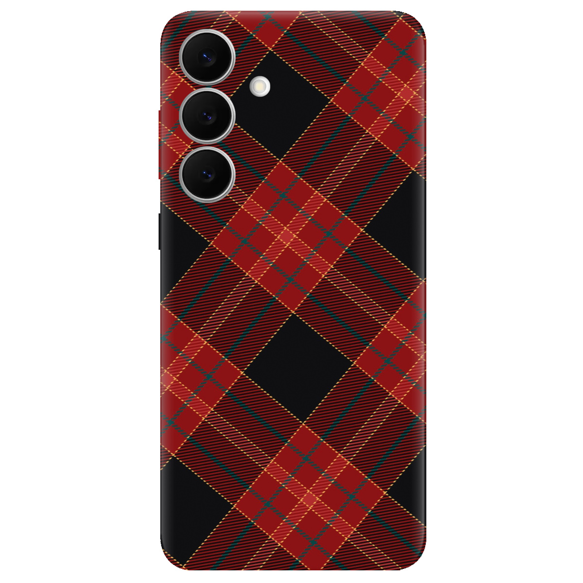 Чехол для Samsung Galaxy S25 FE прозрачный Червоний тартан - фото 1 - Чехлы для телефонов