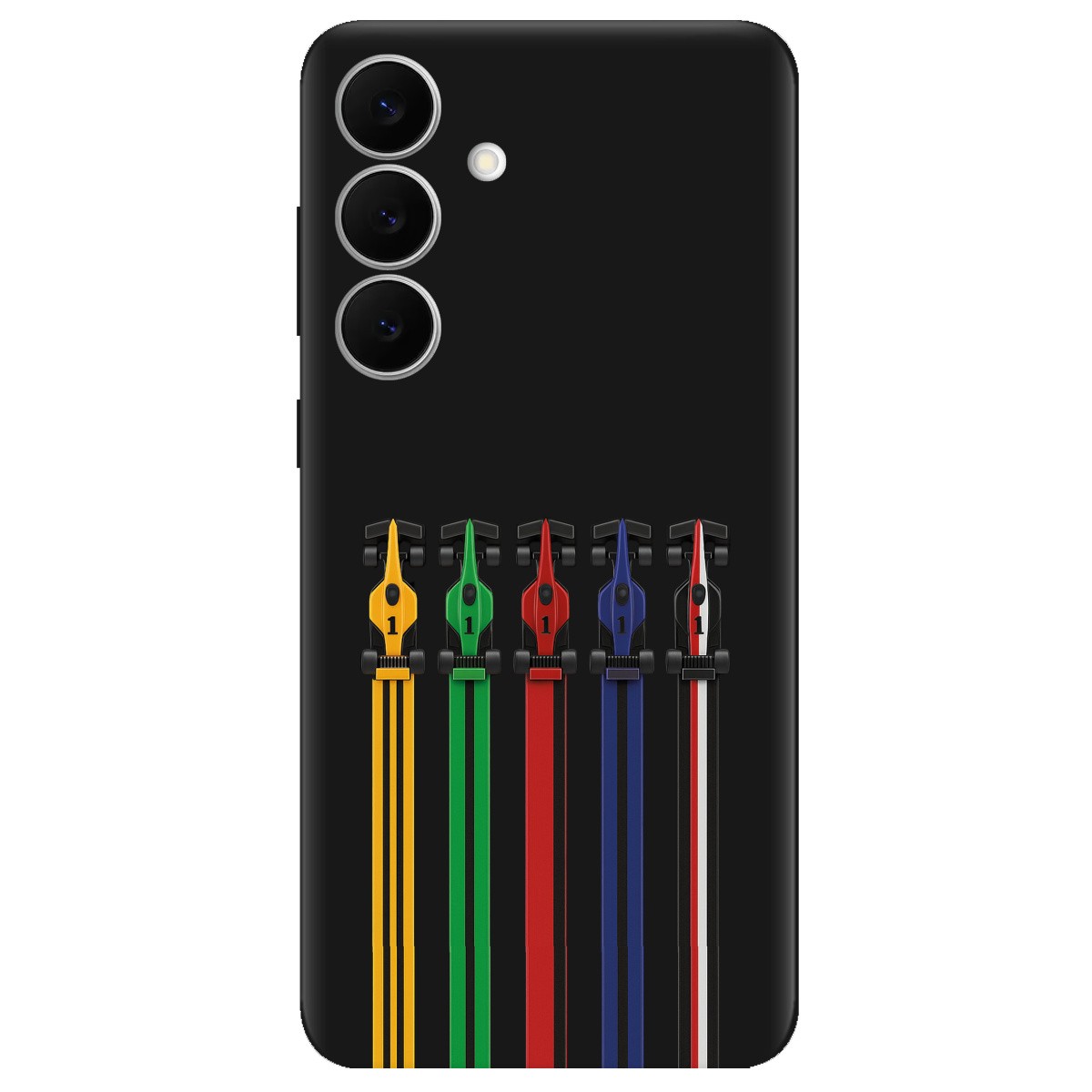 Чохол для Samsung Galaxy S25 FE чорний матовий soft touch Ревіння двигунів - фото 1 - Чохли для телефонів