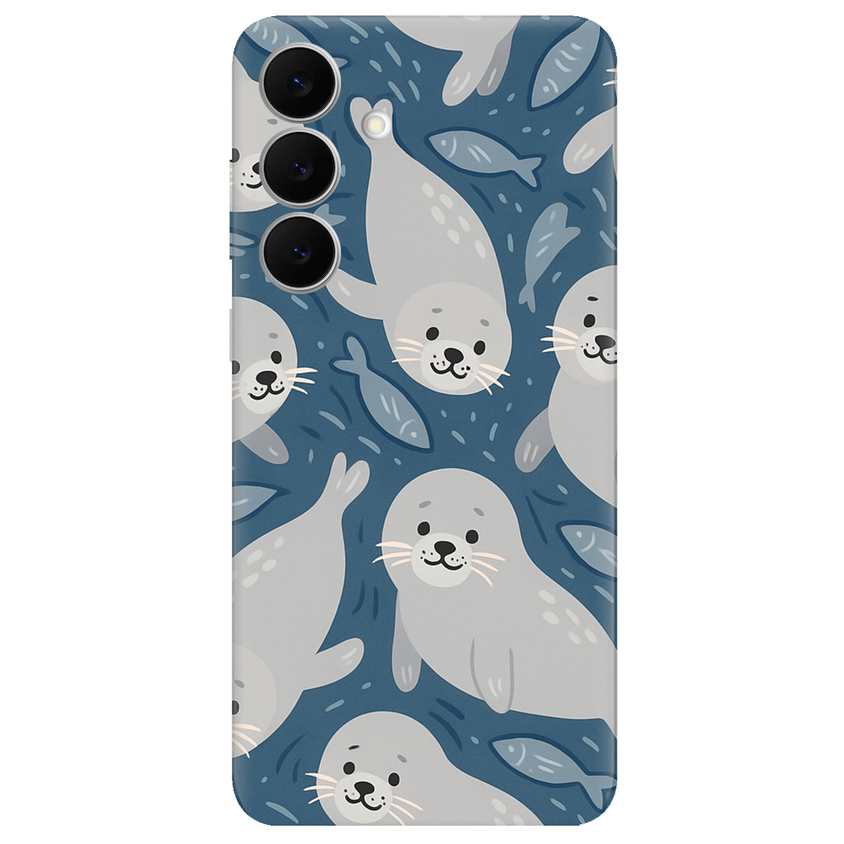 Чехол для Samsung Galaxy S25 FE прозрачный Морские котики - фото 1 - Чехлы для телефонов