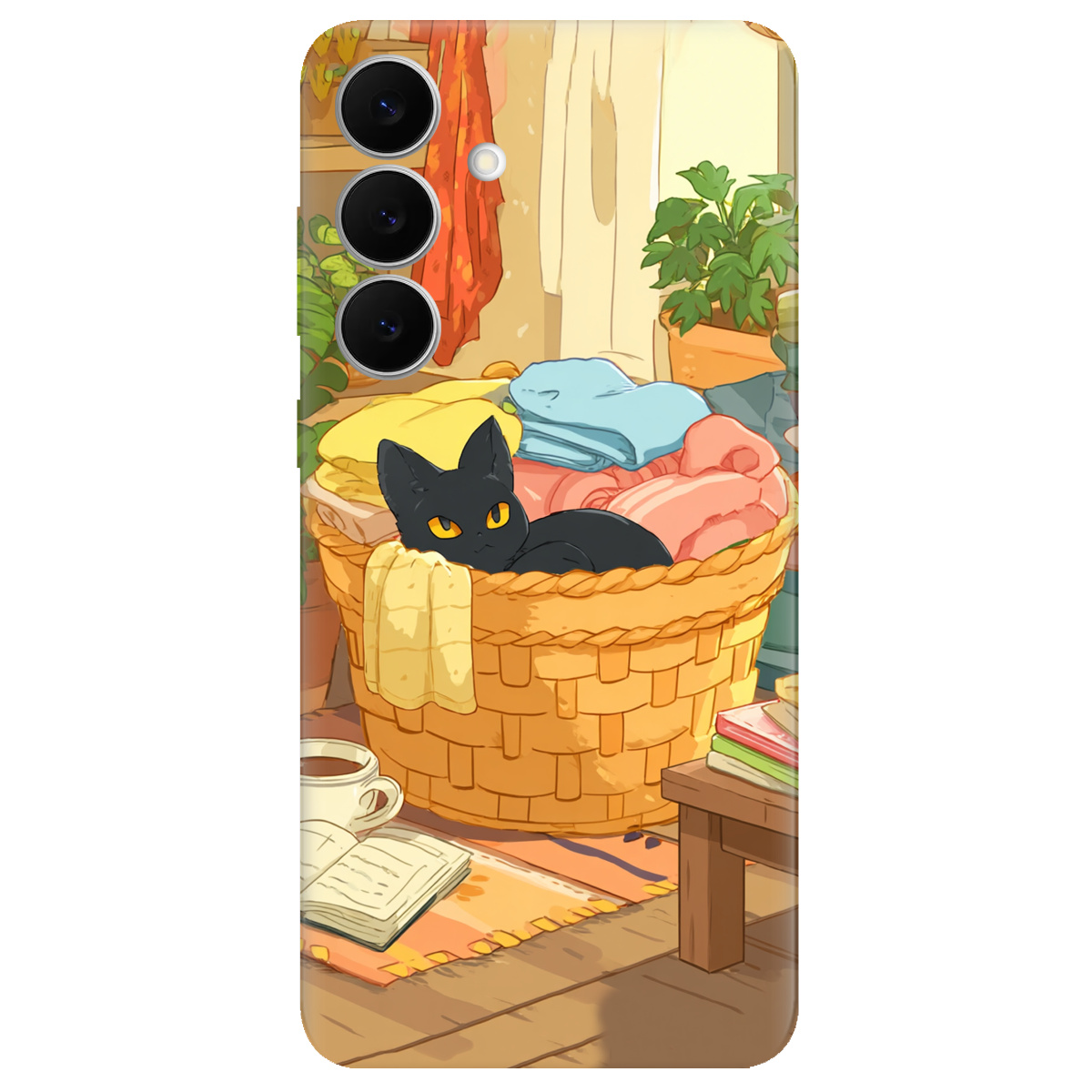 Чохол для Samsung Galaxy S25 FE прозорий Затишок у кошику - фото 1 - Чохли для телефонів