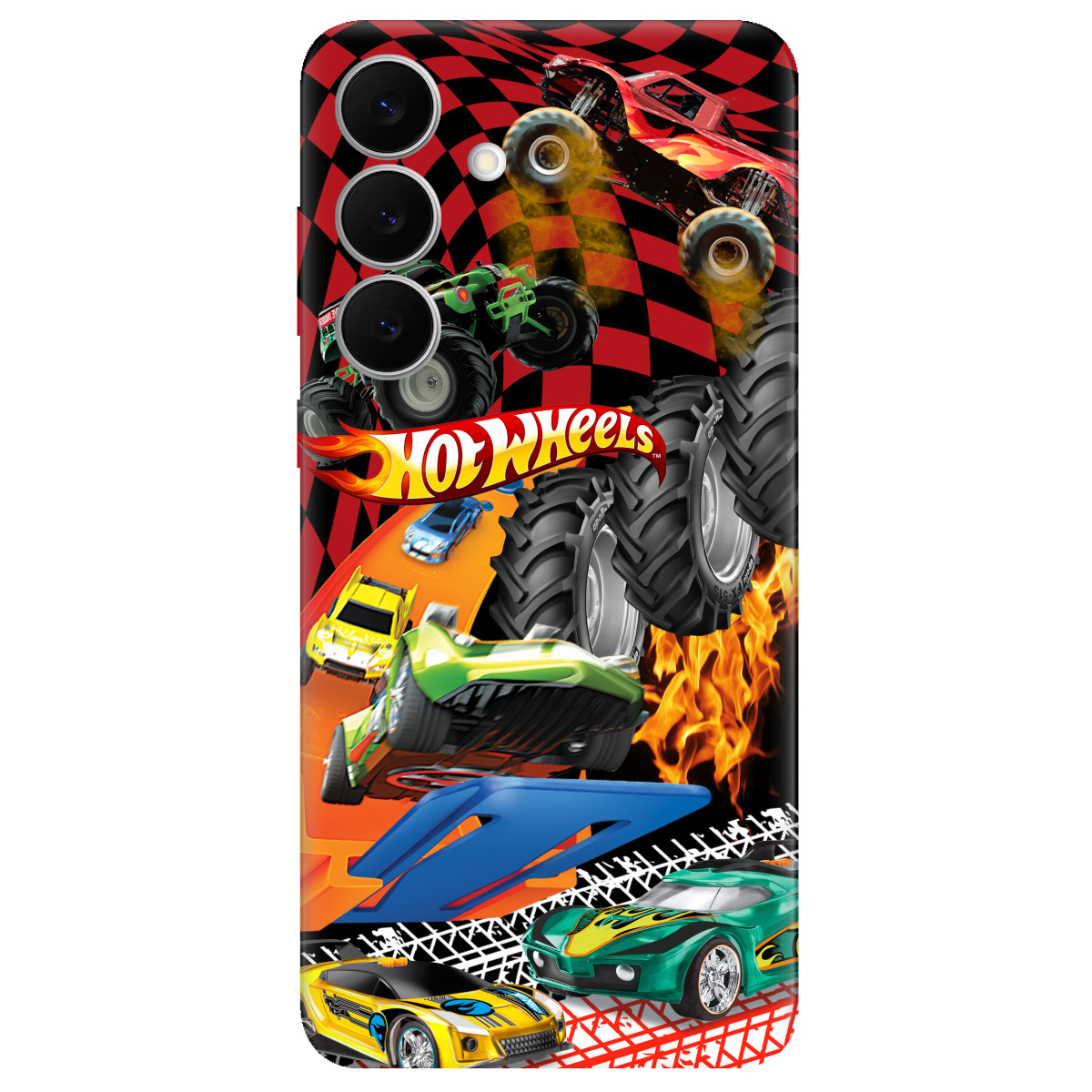 Чехол для Samsung Galaxy S25 FE прозрачный Hot Wheels - фото 1 - Чехлы для телефонов