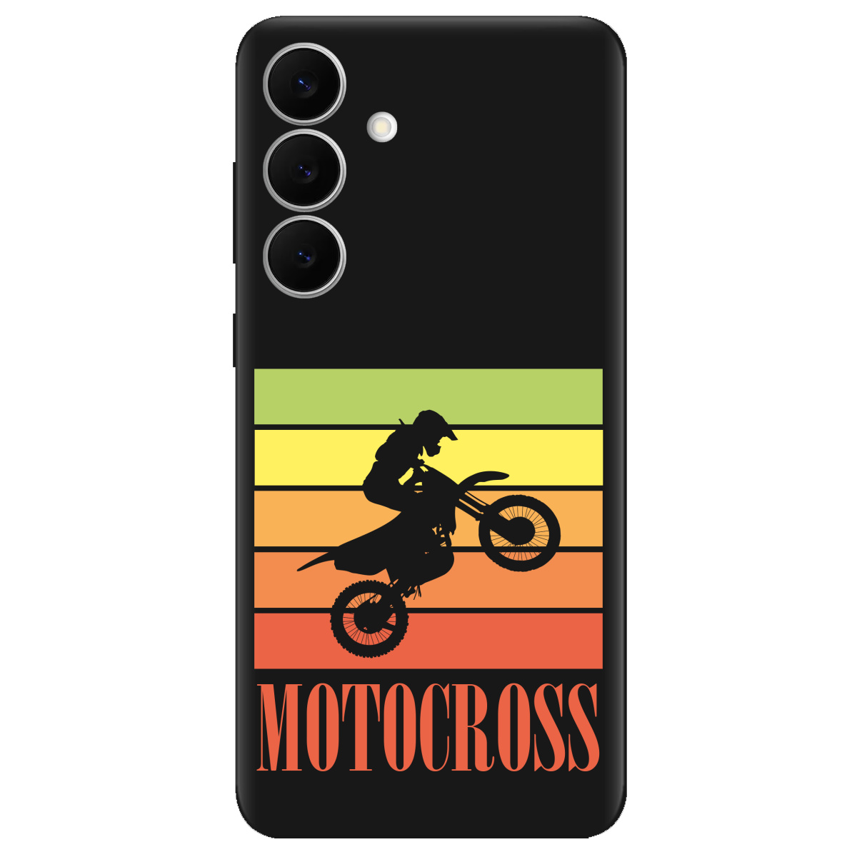 Чехол для Samsung Galaxy S25 FE черный матовый soft touch Motocross - фото 1 - Чехлы для телефонов