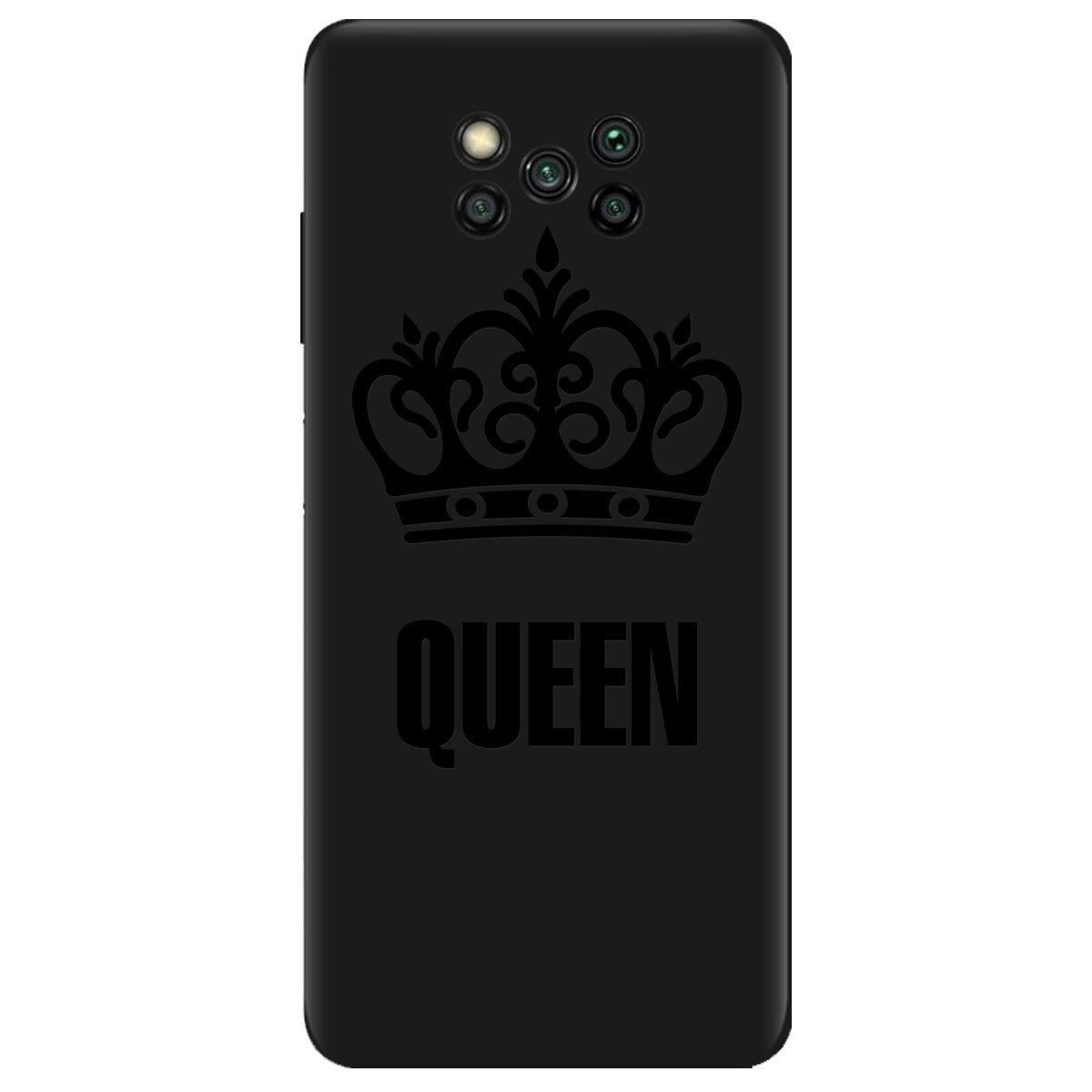 Чехол для Xiaomi Poco X3 черный матовый soft touch Queen - фото 1 - Чехлы для телефонов