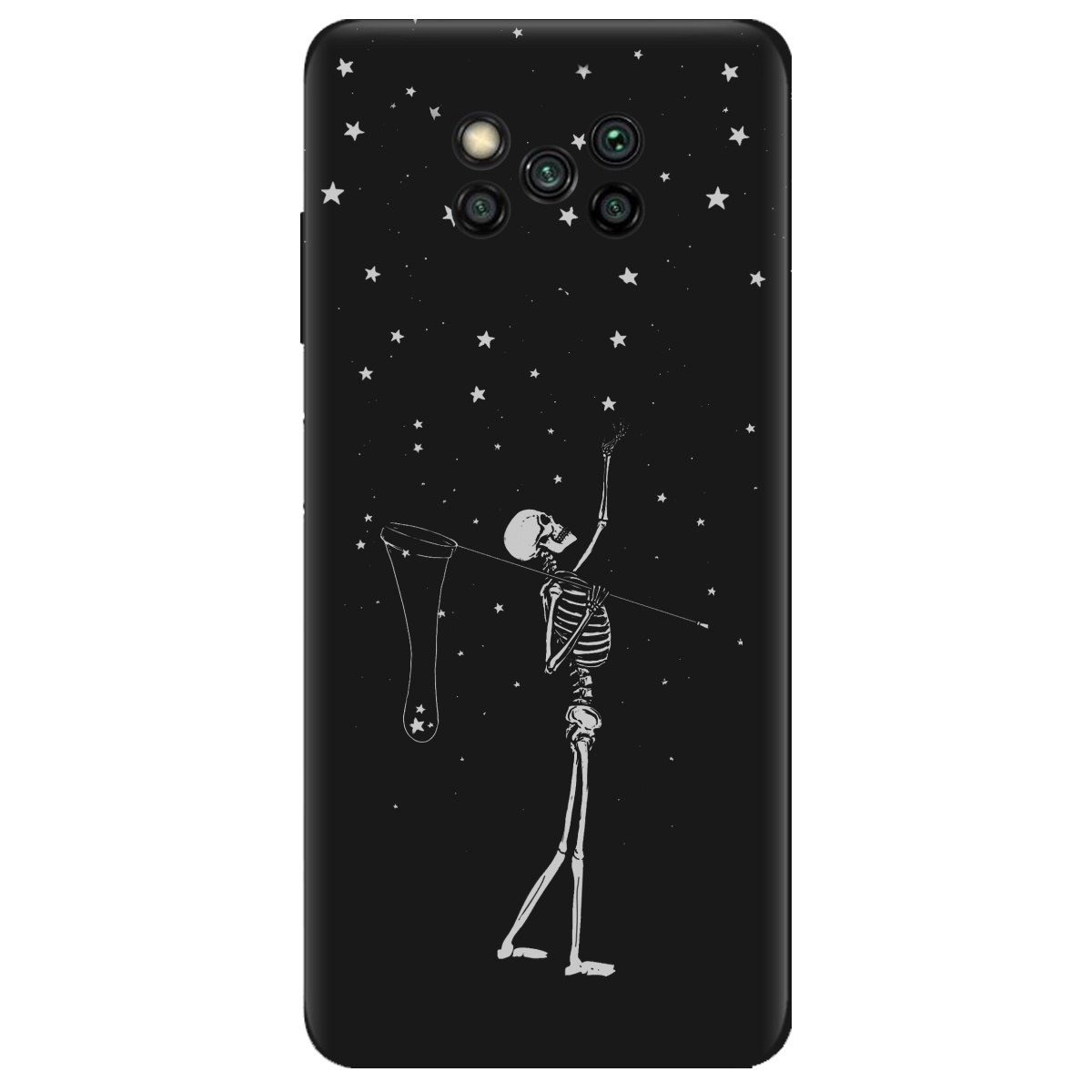 Чохол для Xiaomi Poco X3 чорний матовий soft touch Stars night - фото 1 - Чохли для телефонів