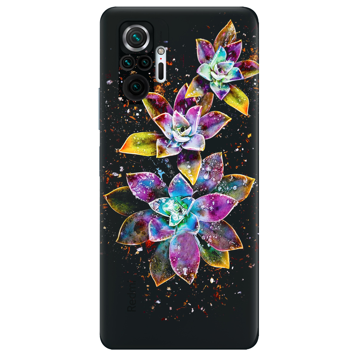 Чехол для Xiaomi Redmi Note 10 Pro прозрачный Magical flowers - фото 1 - Чехлы для телефонов