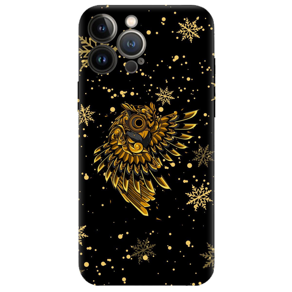 Чехол для Apple iPhone 13 Pro прозрачный Gold sova - фото 1 - Чехлы для телефонов