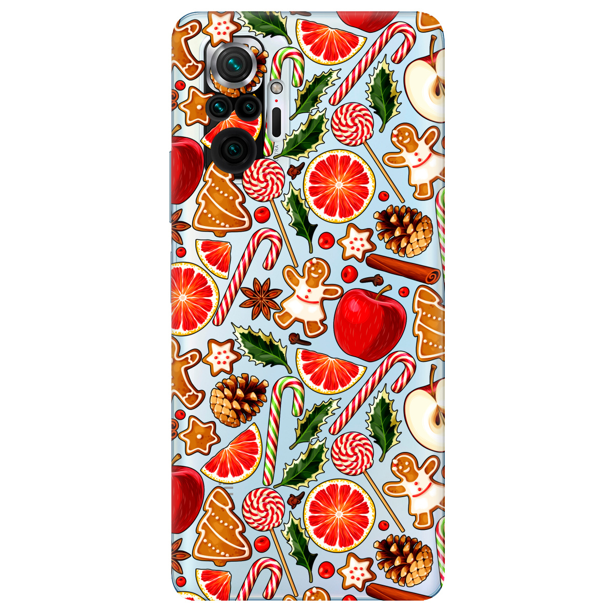 Чехол для Xiaomi Redmi Note 10 Pro прозрачный Christmas spices - фото 1 - Чехлы для телефонов