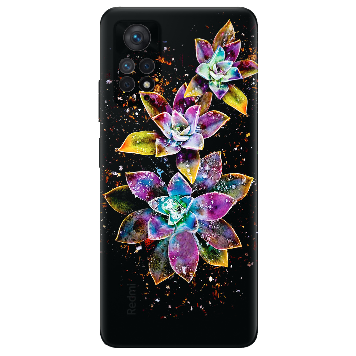 Чехол для Xiaomi Redmi Note 11 Pro прозрачный Magical flowers - фото 1 - Чехлы для телефонов