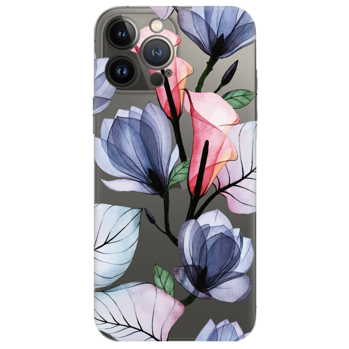 Чохол для Apple iPhone 13 Pro прозорий Tropical flowers - фото 1 - Чохли для телефонів